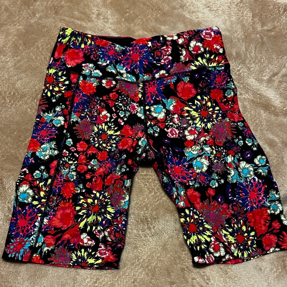 Calvin Klein Red and Blue Bike Shorts Vibrant Design Medium